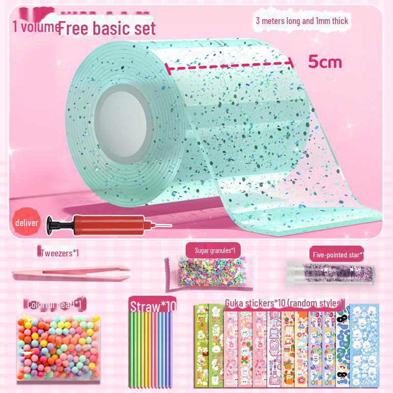 Nano Glue DIY Bubble Blowing Kit with Strong Sticky Double-Sided Tape and Decompression Toy