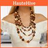 Bohemian Multilayer Wooden Bead Necklace For Women Summer Fashion Accessory