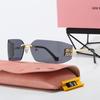 Óculos de Sol Miu Miu Sem Aro Feminino, Anti-UV, Edição Jang Wonyoung (mumu54)