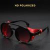 Leather Side Retro Round Glasses Anti Wind Vintage Goggles Classic Steampunk Sunglasses  Outdoors