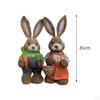 1 Pair Artificial Woven Figures Animal Model Sculpture Standing Statue Doll for Office Easter