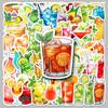 50PCS Creative Cartoon Cocktail Stickers - Fresh Style, Waterproof for Phone Cases, Computers, Journals