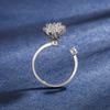 Rotating Korean Style Open Ring for Women with Micro Pave Zirconia Flower Design, High-Quality Electroplated Jewelry Ring for Layering