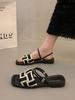 Flat two wear sandals female French fairy style summer fashion with skirt temperament wear versatile Roman cool slippers