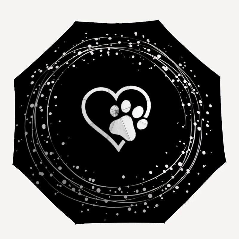 

1PC PawPrint Heart Automatic Opening And Closing, Sturdy Iron Frame, Portable Folding Design, Suitable For Men And Women In All Seasons21