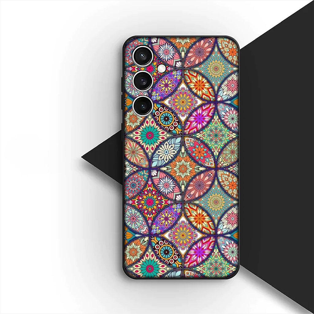 Cover for Motorola Moto G86 G57 E14 E15 G14 G34 G35 G84 G24 A54 G15 Power E22 Case Floral Paisley Mandala flower Wood Texture