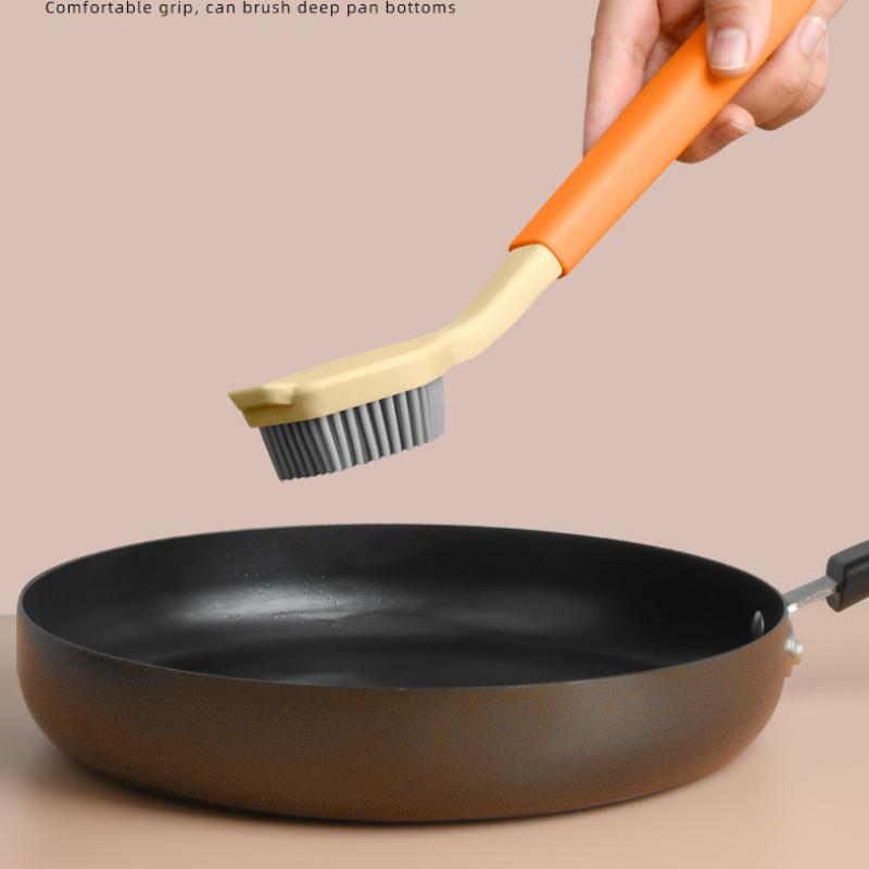 1 x Silikonbürste, Küchenbürste zum Reinigen, Mehrzweck-Schrubbbürste mit Griff, Reinigungsbürste für Geschirr, Spüle, Töpfe, Pfannen, Haushaltswerkzeug