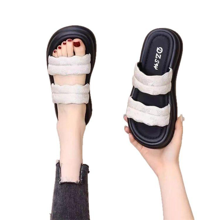 National Style Thick-soled Cool Slippers Women's Outer Wear 202 Season Summer New Fashion Soft-soled Non-slip Heightening Skirt Beach Shoes