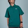 Reebok Solid Color Breathable Short Sleeve Polo Shirt Unisex tops Gem-Green 24SRC401UGL7