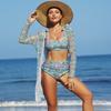 New Fashionable High-end European and American Sexy Beach Women's Swimsuit Bikini BIKINI Three-piece Women's Swimsuit