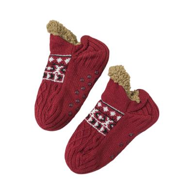 Damen Haussocken mit Plüschisolierung, Damen Indoor Hausschuhe und Socken, Extra Dicke Plüsch Kurzschaftsocken