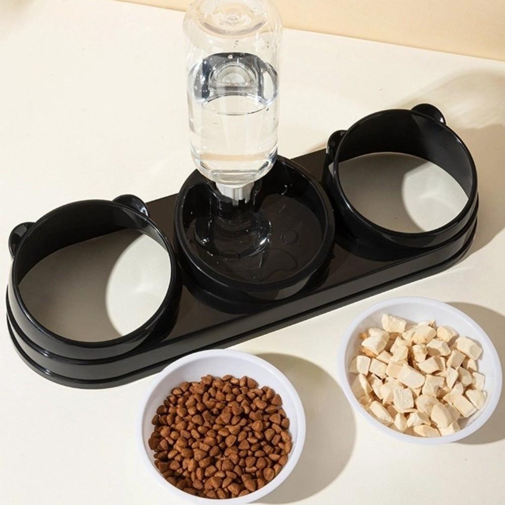 Double Bowl 3 In 1 Cat Feeder Neck Protection Cat Bowls Pet Supplies Pet Food Container  Cat