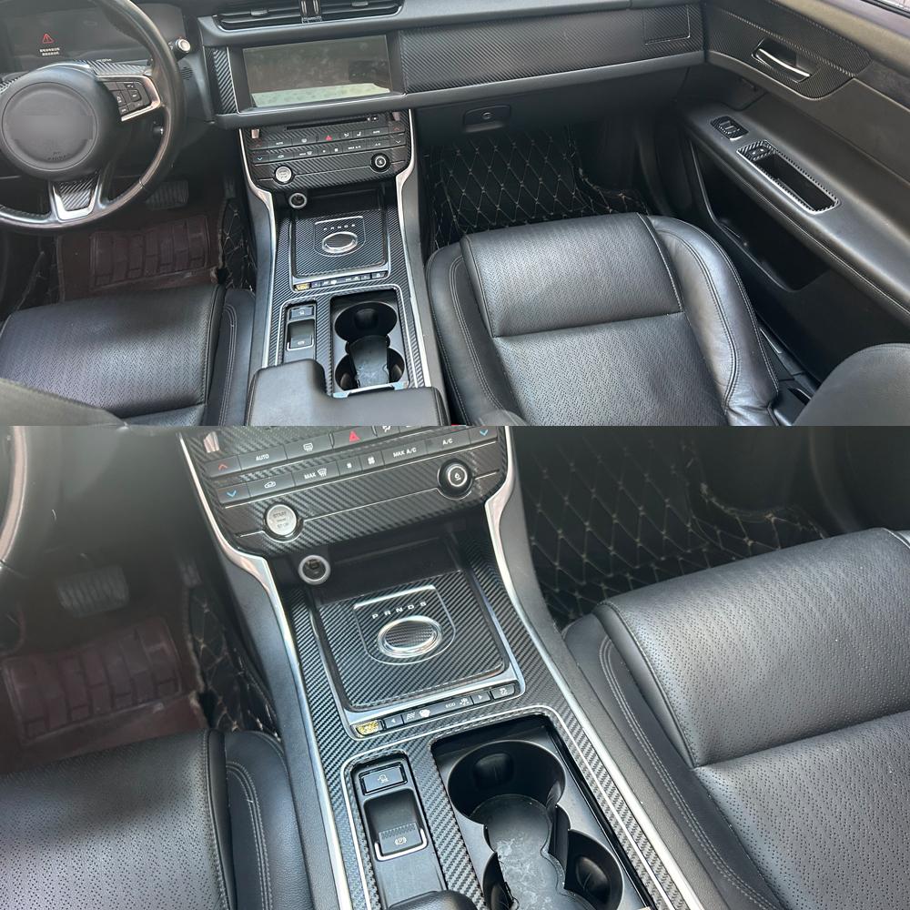 For Jaguar XF X260 2017-2020 Car-Styling 3D/5D Carbon Fiber Car Interior Center Console Color Molding Sticker Decals Parts SS18