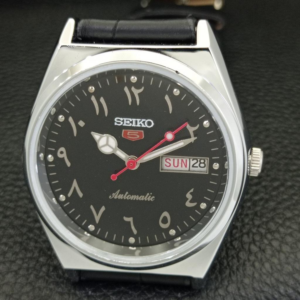 AUTOMATIC VINTAGE REFURBISHED SEIKO 5 6309A JAPAN MENS BLACK WATCH A441360-5 Sk-a441360