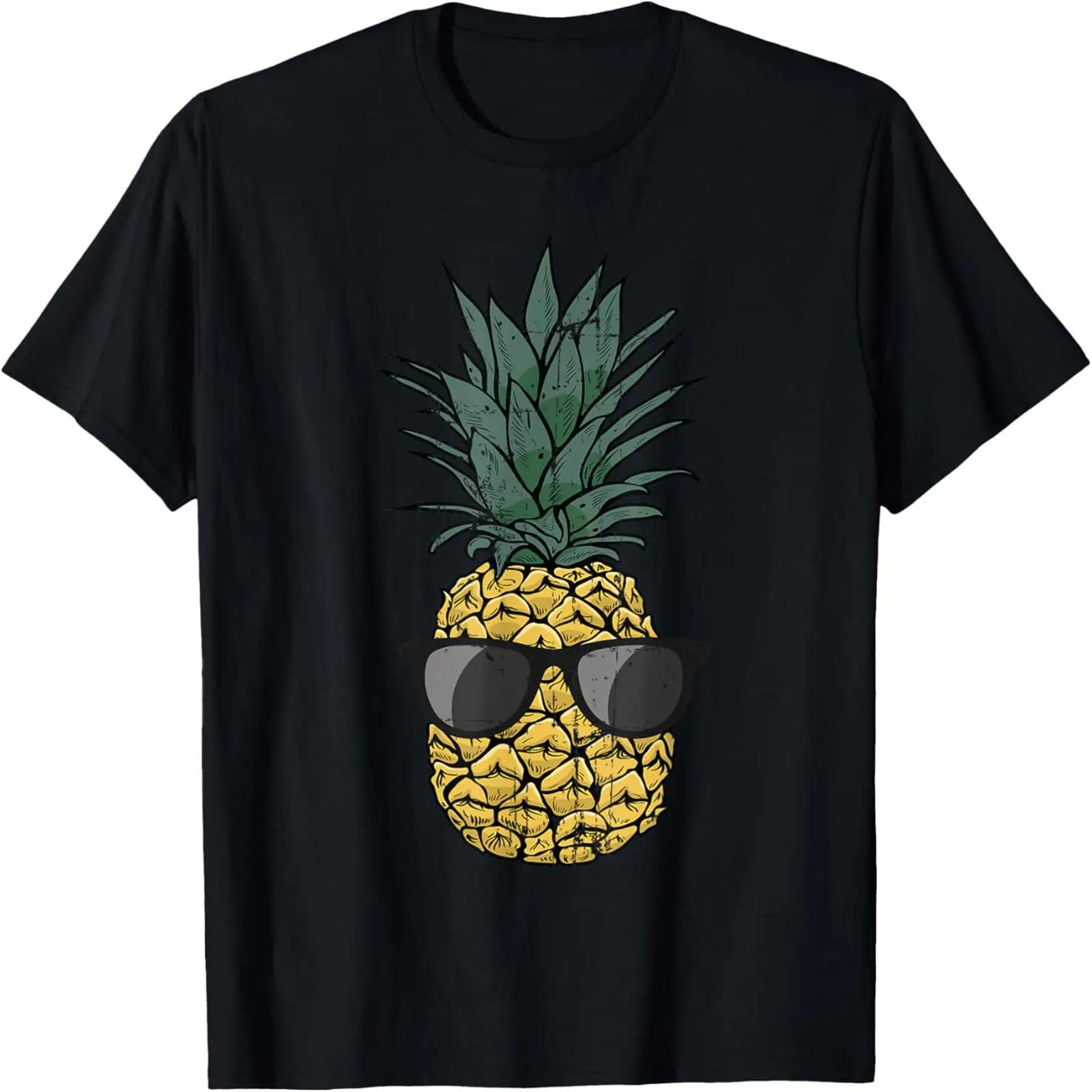 Vintage Pineapple T Shirt Cute fruit Food Clothing Pajama T-Shirt S