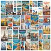 50 European City Landmark Graffiti Stickers for Travel Journals