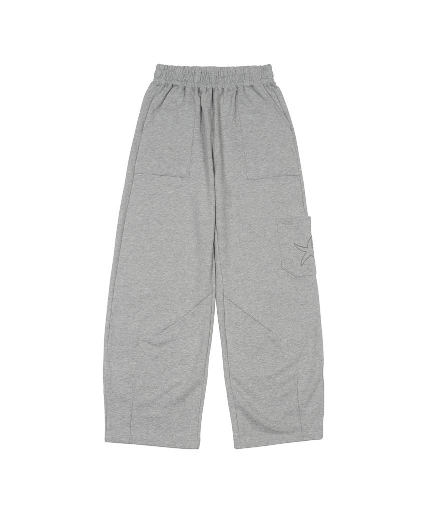 THE COLDEST MOMENT Tcm Cargo Logo Sweat Pants (Melange Gray)