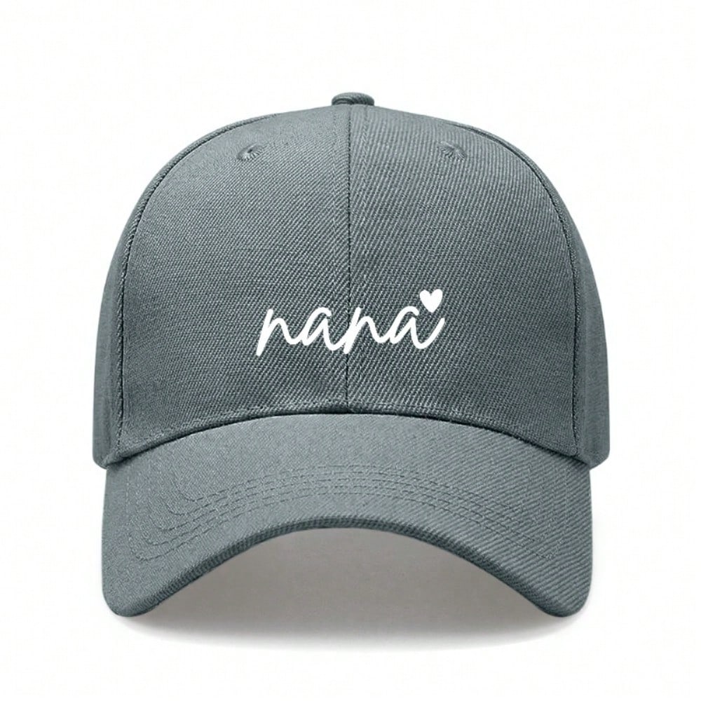 Nana Graphic Print Baseball Cap - Adjustable Polyester Sun Protection Cap For Casual Outdoor Sports Travel Beach Vacation