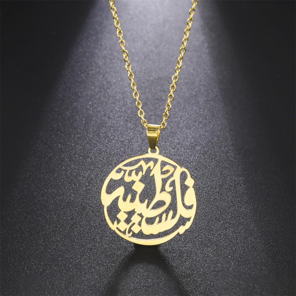 My Shape Palestine Pendant Necklace for Women Men Stainless Steel Arabic Calligraphy Charms Chain Choker Necklaces Jewelry Gifts