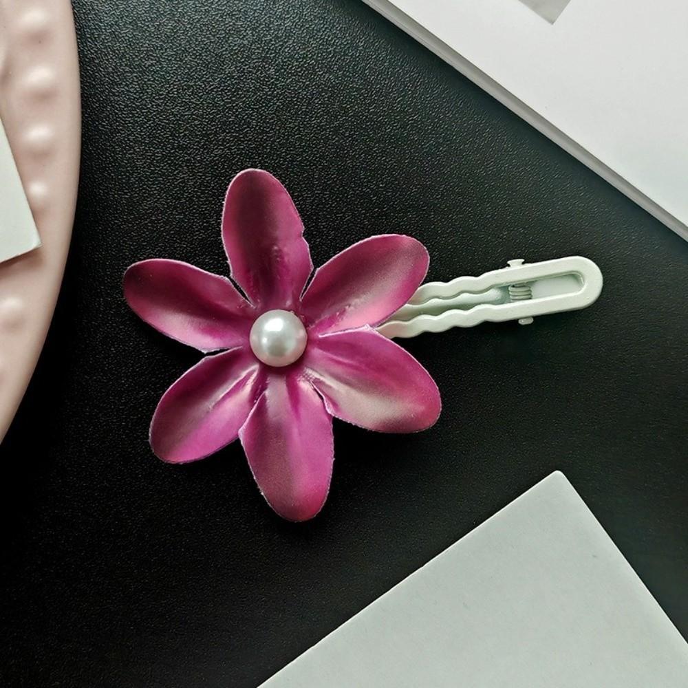 10Pcs Orchid Orchid Hair Clip with Pearl Embellishments Floral Hair Clip Beach Vacation Photography