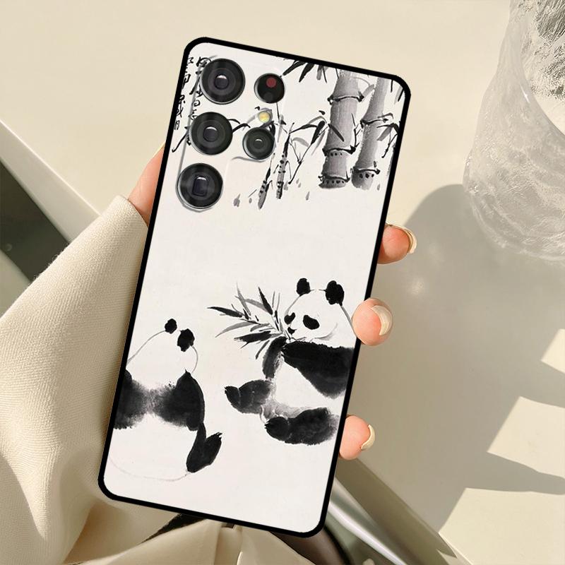 Chinese Bear Panda Case For Samsung Galaxy S23 Ultra S21 S22 S24 S25 Ultra S9 S10 Plus S25 FE S20 FE Back Cover