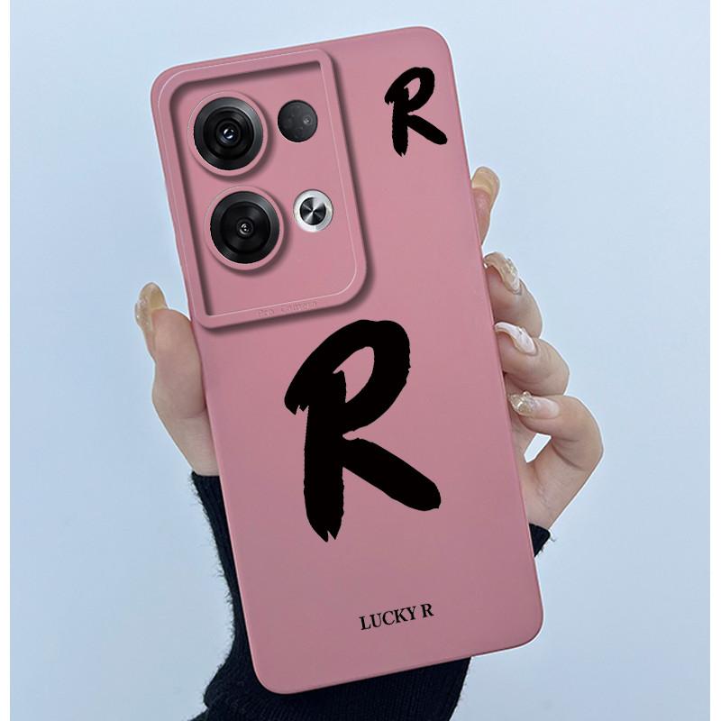 For OPPO Reno 8 Pro 5G Reno8 Reno8 Pro Plus Shockproof Phone Case Lucky Initial Letter Casing Silicone Soft Matte Back Cover