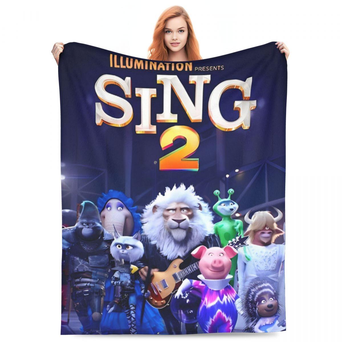 

Sing 2 Movie All Characters Super Warm Blankets Airplane Travel Plush Bedding Throws Novelty Outdoor Flannel Bedspread 30x40in
