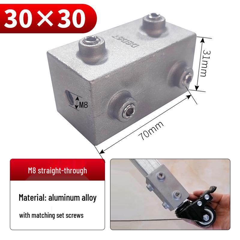 Galvanized Aluminum Alloy Square Tube Connector Fastener Joint, 20/25/30mm
