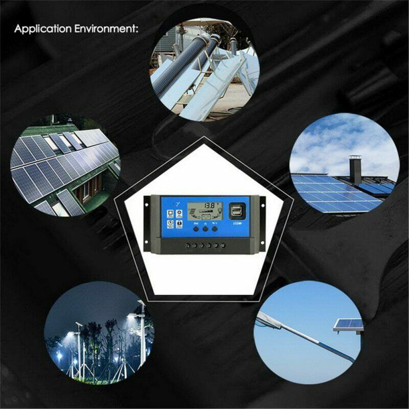 30a Solar Panel Battery Charge Controller 12v/24v Lcd Regulator Automatic Dual Usb