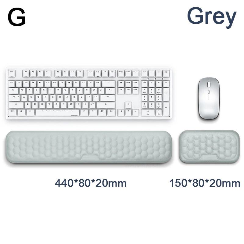 Ergonomic Soft Massage Memory Foam Keyboard Mouse Wrist Rest Shiatsu Wrist Support Anti‑Slip for Office Gaming Computer Laptop