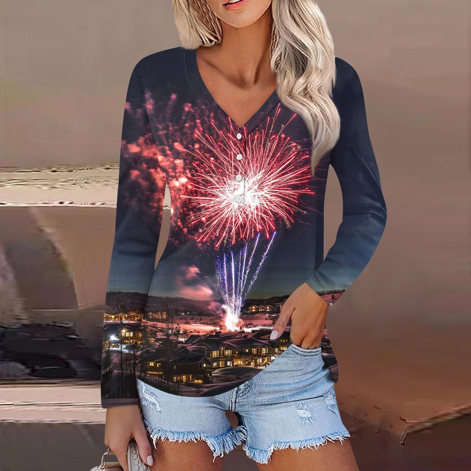 Женская повседневная мода сексуальный комфорт рождественский принт V-образный вырез — фото 4