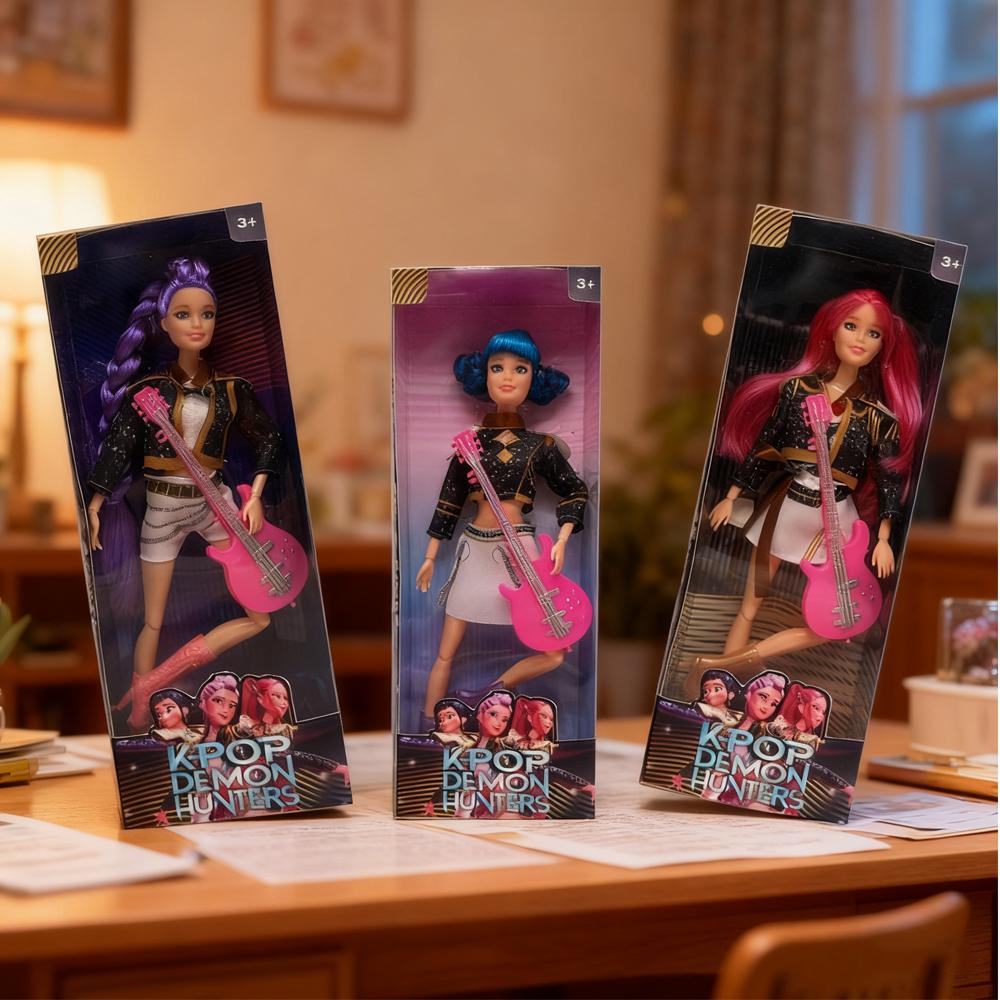 K-Pop Demon Hunters Dolls Rumi Mira Zoey Vinyl Toy with Music Character Action Figure Doll Movie Peripheral Toys Surprise Gift