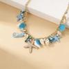 Bohemian Starfish Conch Seahorse Shell Multi-pendant Necklace for Women Summer Beach Vacation Exaggerated Collar Chain Jewelry