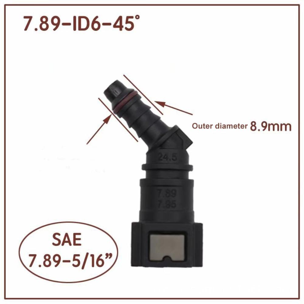 PA12 Plastic Hose Coupler Auto Accessories Bundy Tee 45° Fuel Line Hose 7.89 ID6 Pipe Coupler Quick Release Connector Fuel System Fittings7