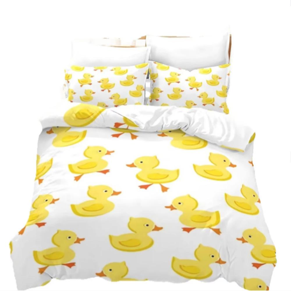 Comforter Yellow Duck Bedding Set Single Twin Full Queen King Size Little Duck Bed Set Aldult Kid Bedroom Duvet Sets 3D Print