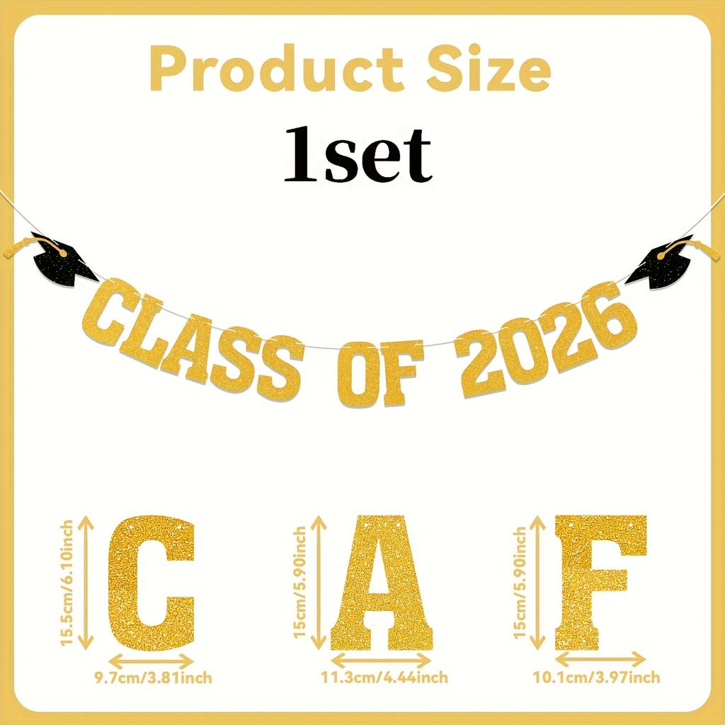 Class of 2026 Graduation Banner Celebration Decor Festive Wall Backdrop Perfect for Graduation Party