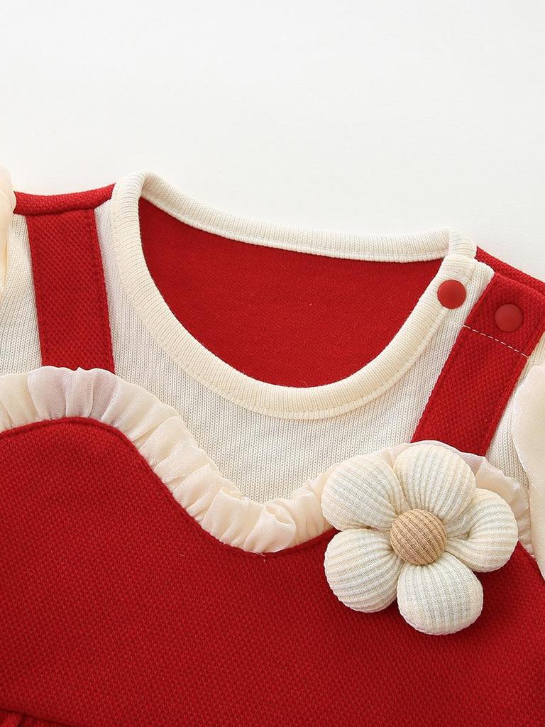 Autumn Long Sleeve Baby Romper – Newborn/1-Year-Old Girl Outfit