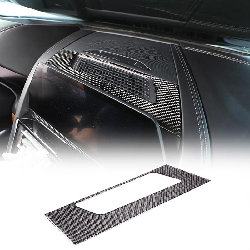 For BMW 8 Series G14 G15 G16 2019-2023 Soft Carbon Fiber Car Dashboard Speaker Frame Cover Sticker Trim Car Interior Accessory
