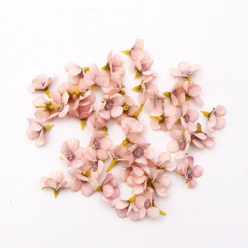 50pcs/bag Artificial Flower Heads 2cm Mini Flower DIY Garland Festival Decoration Wedding Decoration Home Ornament
