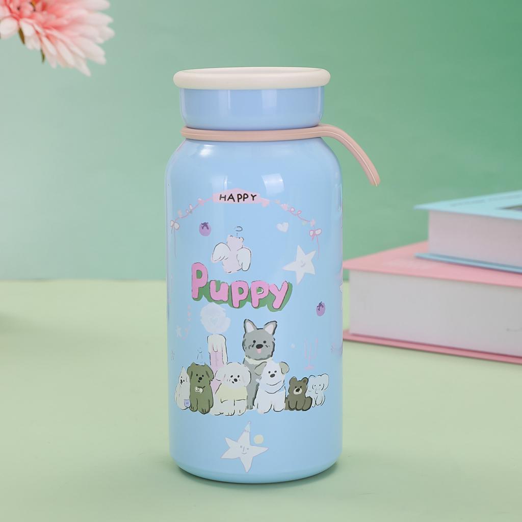 New Cute Cartoon Dog Milk Cup High Appearance Level Girl Stainless Steel Thermos Cup Portable Accompanying Cup