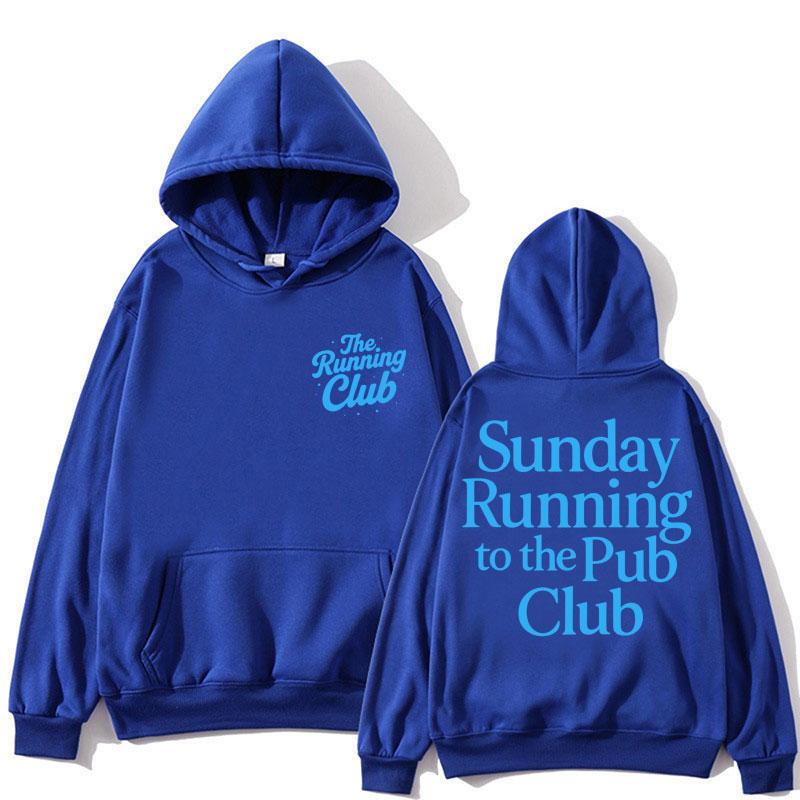 Sonntag Laufen Zum Pub Club Hoodie Herren Damen Sport Trendige Sportbekleidung Fleece Übergroß Lässig Beliebte Sweatshirts