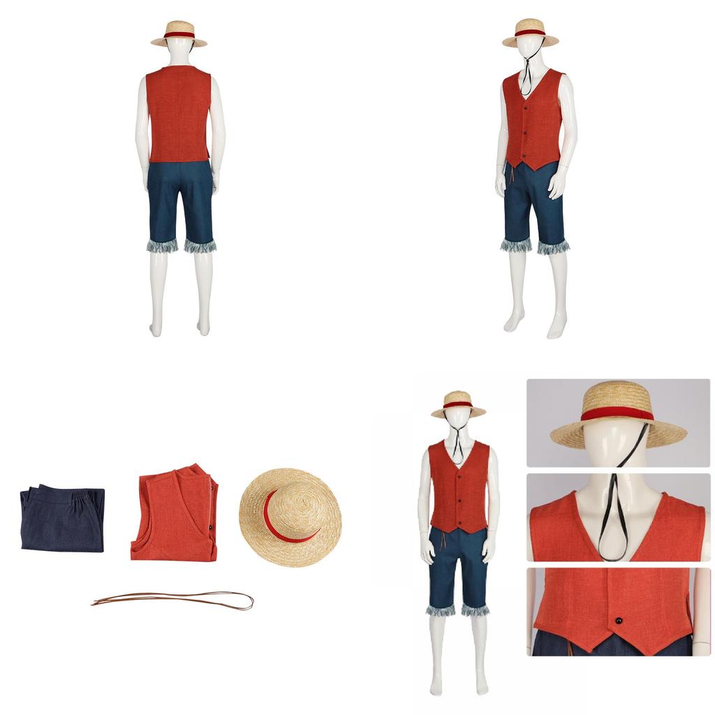 High-quality One Piece Luffy Cosplay Clothing Realistic Movie Costume