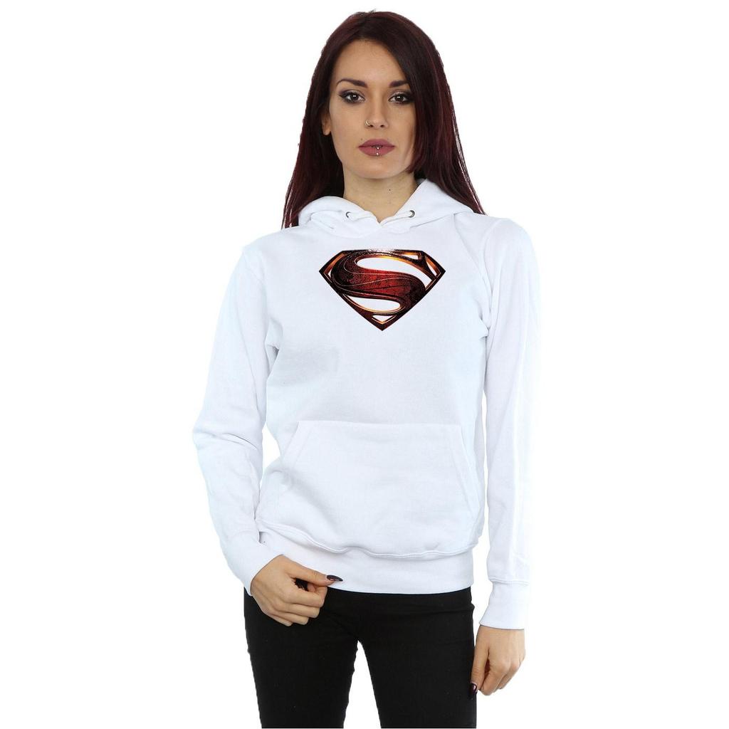 DC Comics Womens/Ladies Justice League Movie Superman Emblem Hoodie