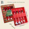 4Pcs Snowman Christmas Tree Cutlery Set Fork Spoon Dinnerware Set with Gift Box Stainless Steel Gold Flatware Party Tableware