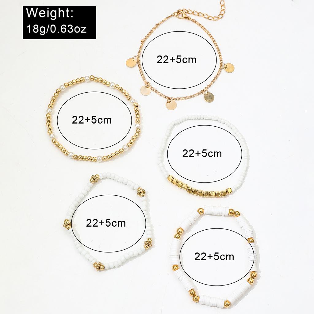 5 In 1 Bohemian Beach Stacked Beads Anklet for Ladies