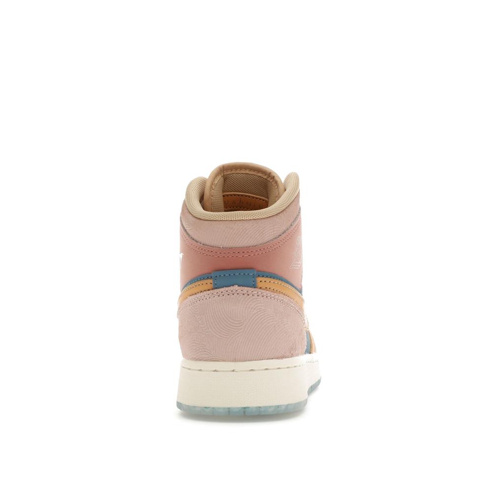Air Jordan 1 Mid SS GS Zen Dětské tenisky Modrá Egejská-Bouře Konopí FN7452-400