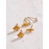 Eetit Cute Mini Conch Fish Pearls Stud Earrings Set 16K Golden Platinum Plated Daily Wear Fashion Waterproof Jewelry Recommend