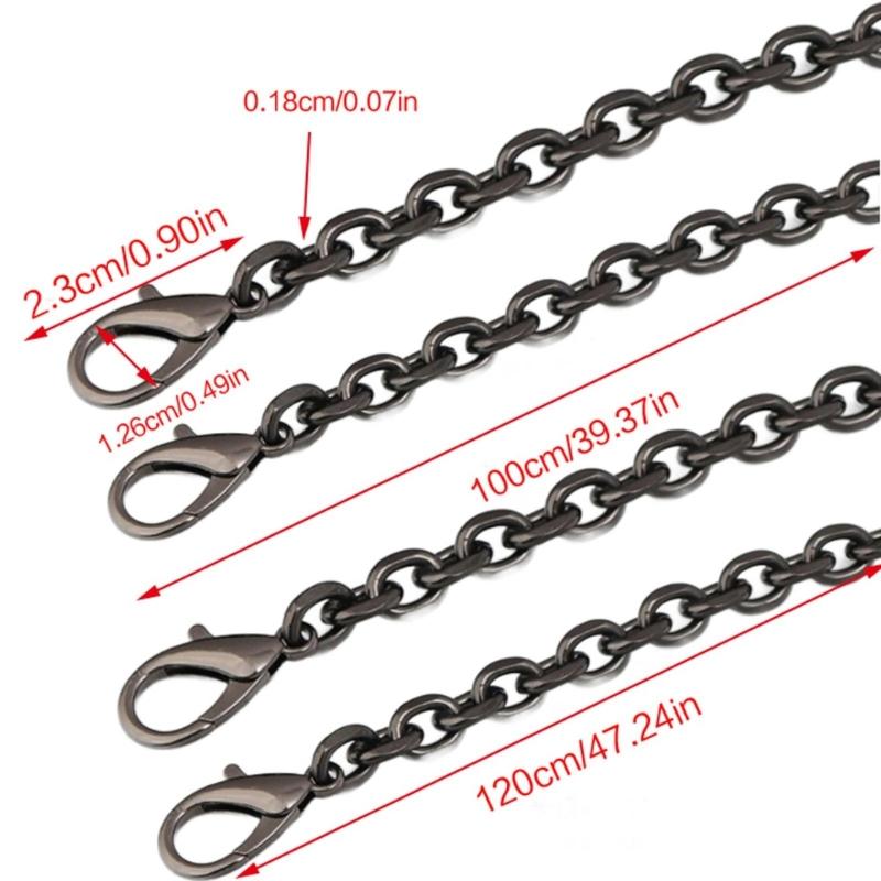 100/120cm Metal Chain Bag Straps Bags Accessories Women Replacement Shoulder Crossbody Strap for Handbags Universal