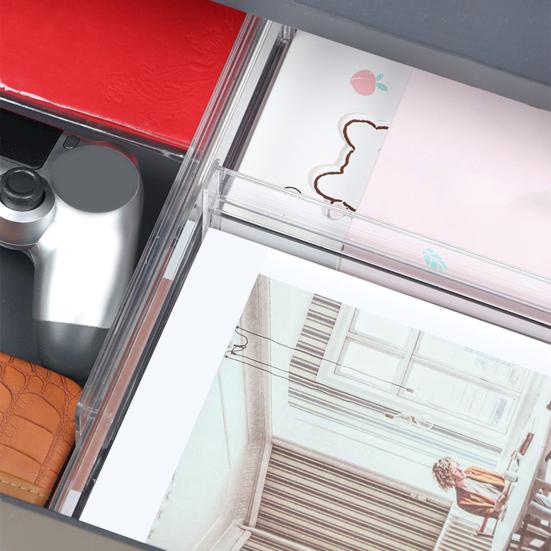 Separator de sertare transparent, lungime reglabilă, durabilitate ridicată, instalare simplă, separator de sertare extensibil