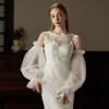 Elegant Yarn Bridal Arm Sleeves Pleated Lace Breathable Wedding Long Sleeves Thin Solid Color Arm Covers Women